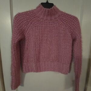SO Women's Cozy Pink Cowl Sweater